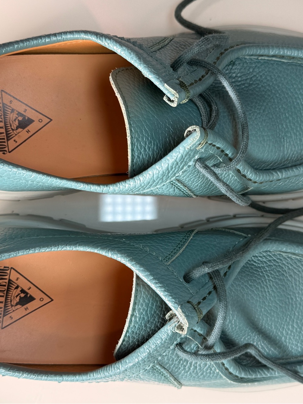 Men's Teal Casual Leather Shoes - Picture 11 of 15